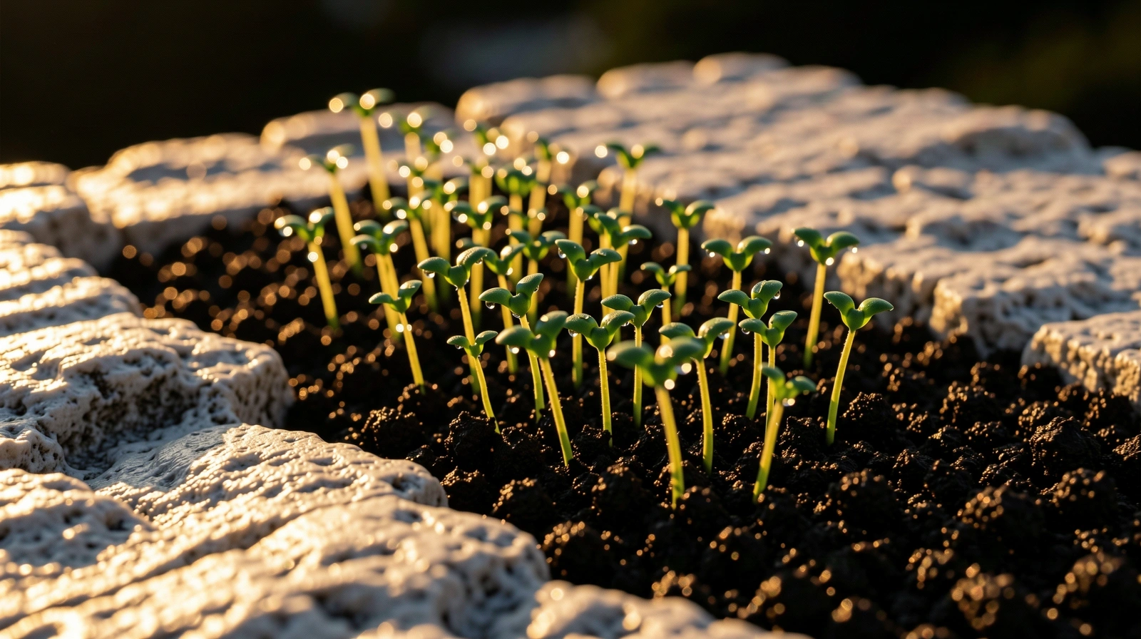 Emerging life in fertile soil