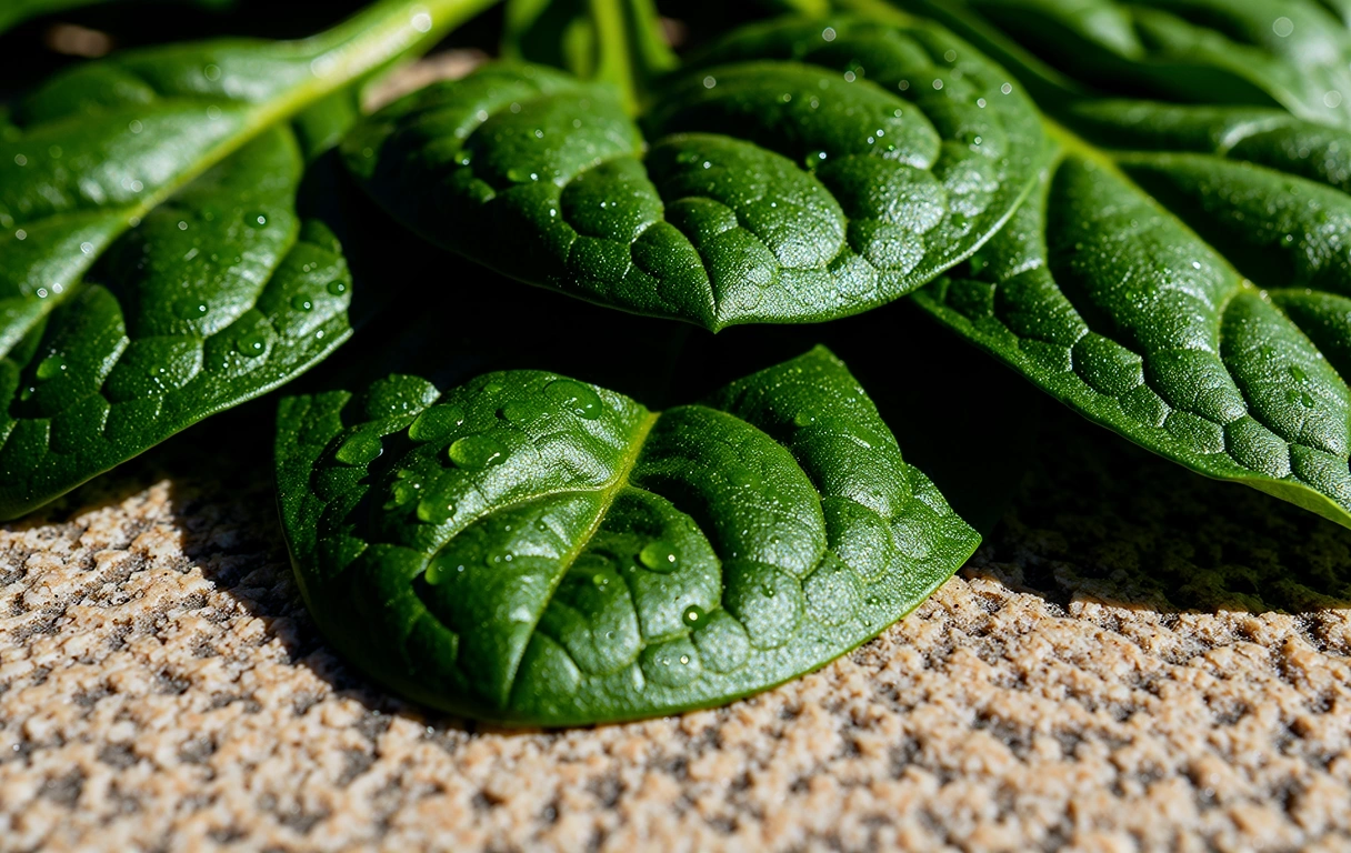 Spinach leaf detail